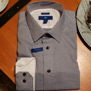 Blue pattern dress shirt